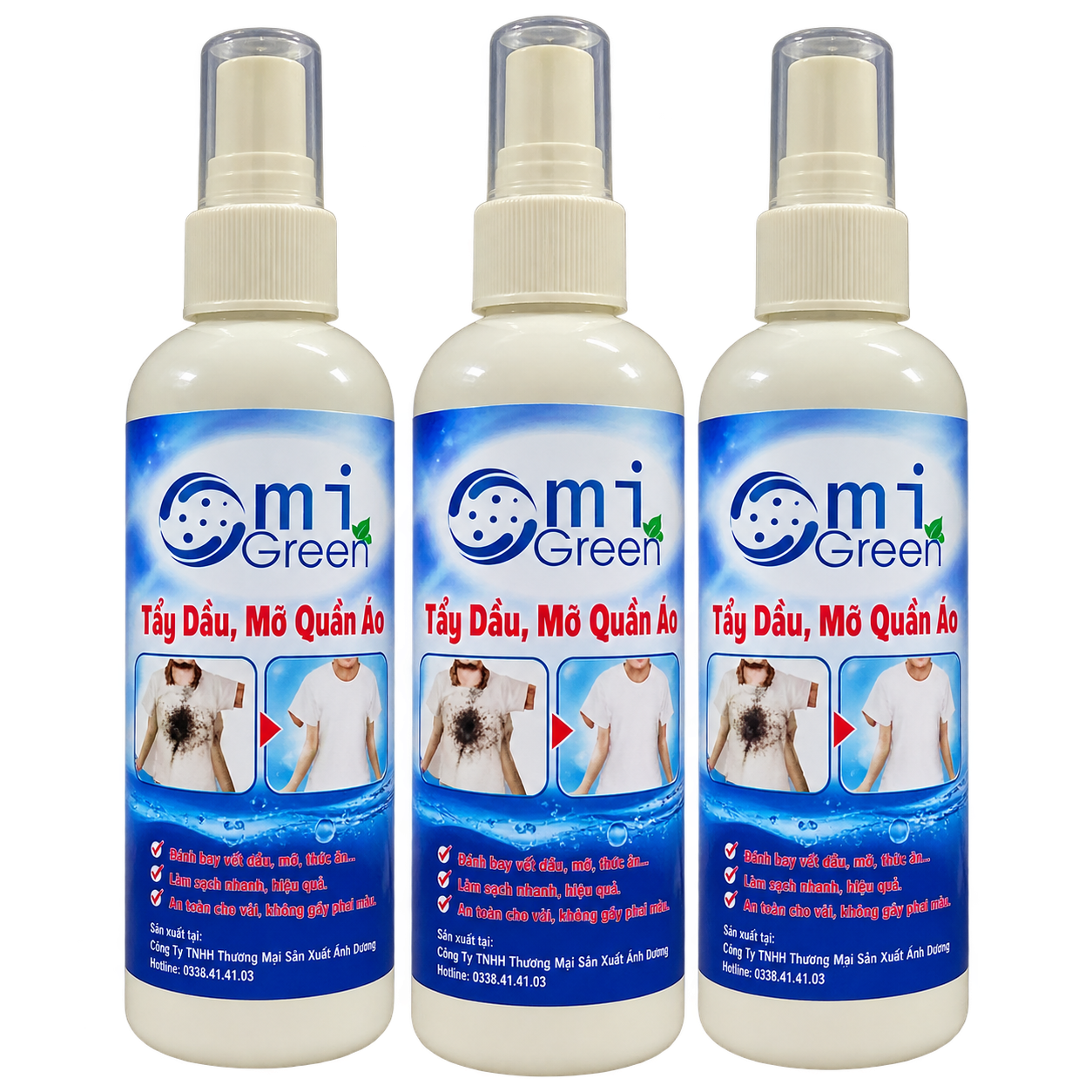 Tẩy dầu mỡ quần áo Omigreen Tẩy dầu mỡ quần áo Omigreen
